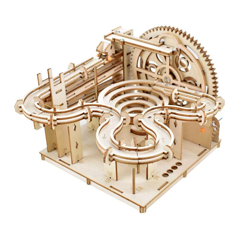 DIY handmade Wooden 3D Jigsaw Puzzle Machinery High Puzzle Track Ball Toy Decoration