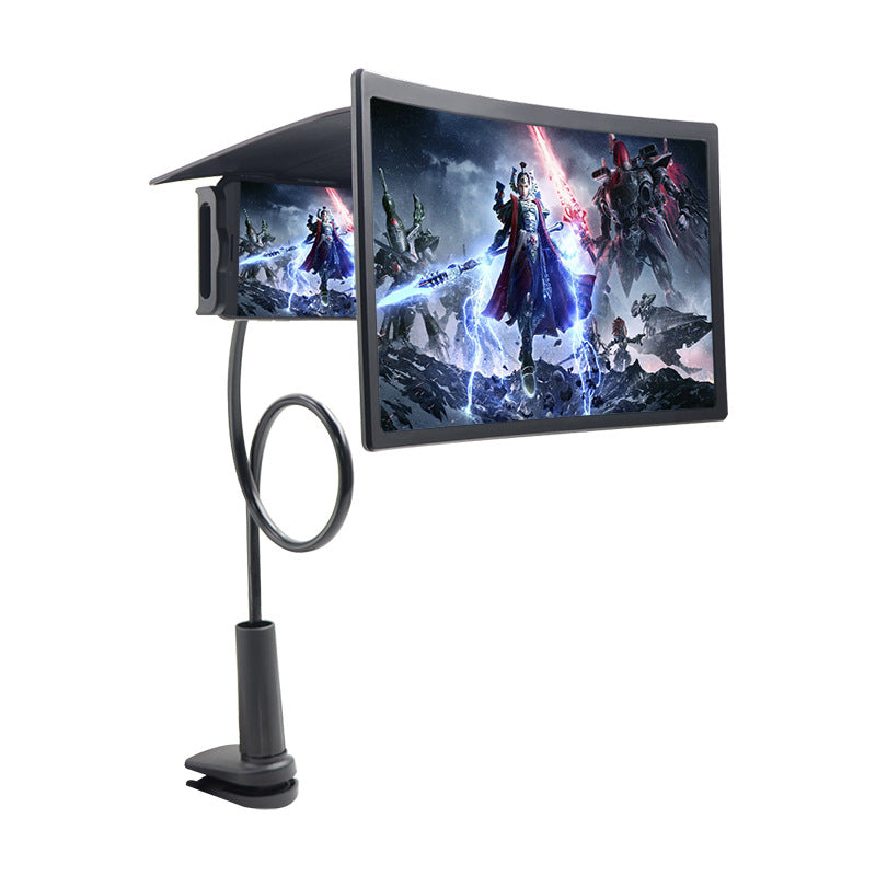 12inch Curved Projection 3D HD Phone Screen Amplifier with Stand Removable stand for laying flat