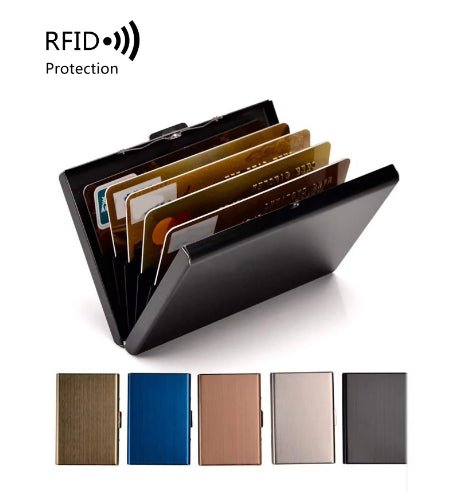 Stainless Steel Metal Card Holder Rfid Blocking Wallet Money Bag Anti-Scan Credit Card Holder Thin Case Small Wallet