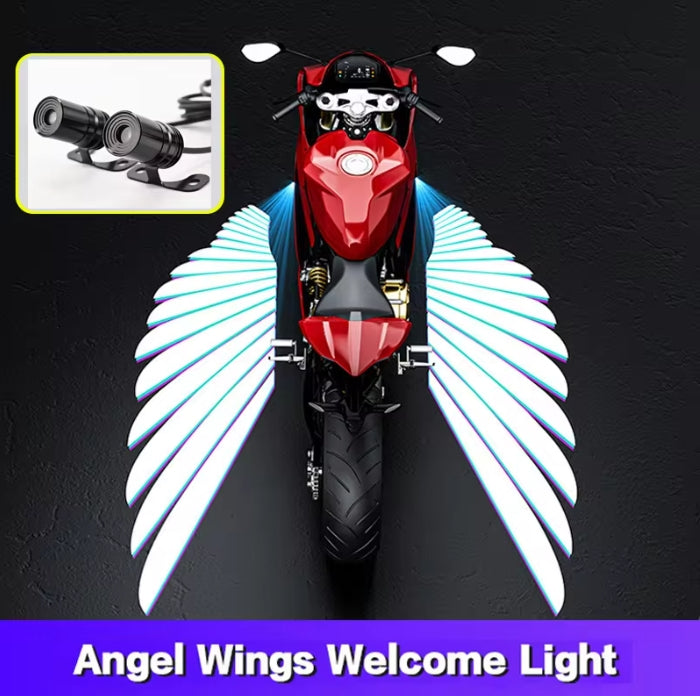 2Pcs Motorcycle Angel Wings Projection Lights LED Welcome Light 8-30V Motorcycle Modified Decorative Light Wing Laser Lights