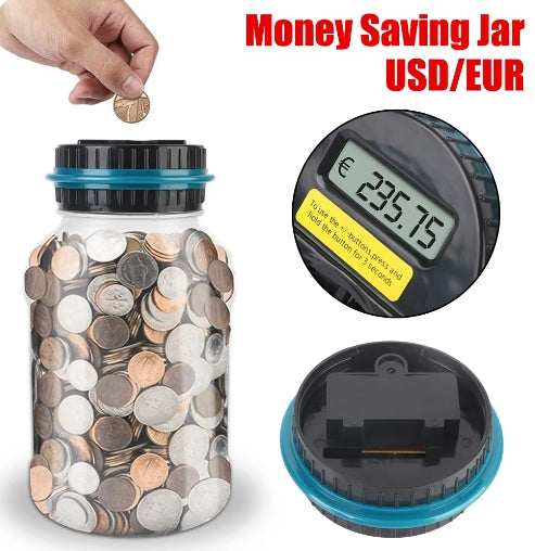 Coin Money Saving Box Jar For USD EURO Money Electronic Counting Piggy Bank Digital LCD Counting Large Capacity