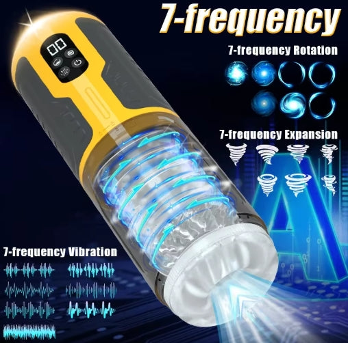 5 in1 Automatic Telescopic Male Masturbator IPX6 Thrusting Machine Vibration Blowjob Masturbation Cup