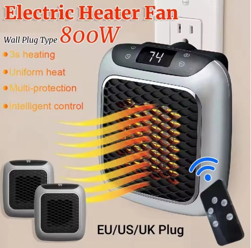 800W Mini Heater for Home Small Bathroom Heating Fans Wall Mounted PTC Ceramic Electric Heater