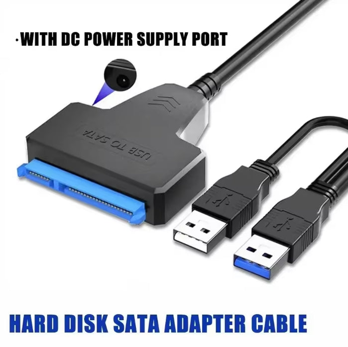 Dual USB 3.0/ 2.0 to SATA2.0 Cable Sata To USB 3.0 Adapter Support 2.5/3.5 Inch External HDD SSD Hard Drive Sata Power DC