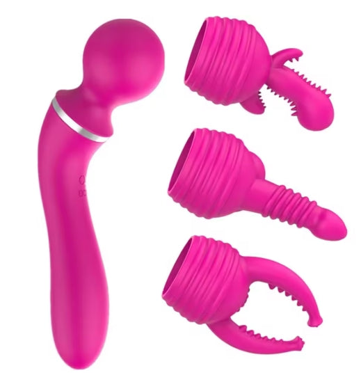 Three Heads Choice Double Vibration Female AV Massager Wand Various Stimulation Sex Toys 10 Multiple Speed AV Magic Vibrator