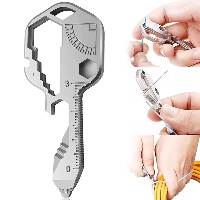 24 in 1 EDC Key Tool Multi functional Stainless Steel Keychain Creative Small Tool Key