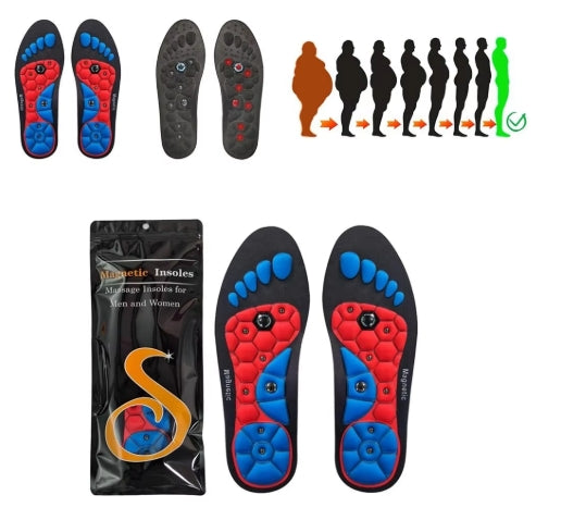 Therapy Sports Insoles Massage Medical Magnetic Foot Weight Loss Slimming Acupressure Insole Breathable Shock Absorbing Massage Shoe Insoles Pain Relief Blood Circulation