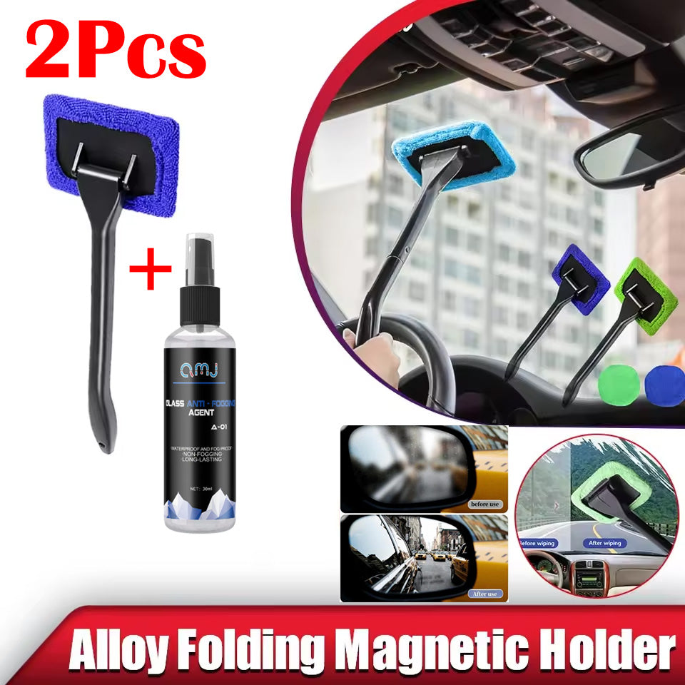 New Combination Microfiber Car Window Defogging Cleaner Brush and Anti-Fog Nano Spray