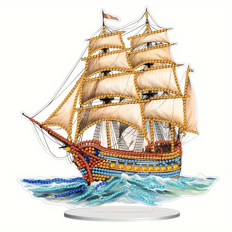 Sailboat DIY Artificial Irregular Diamond Art Painting Decoration