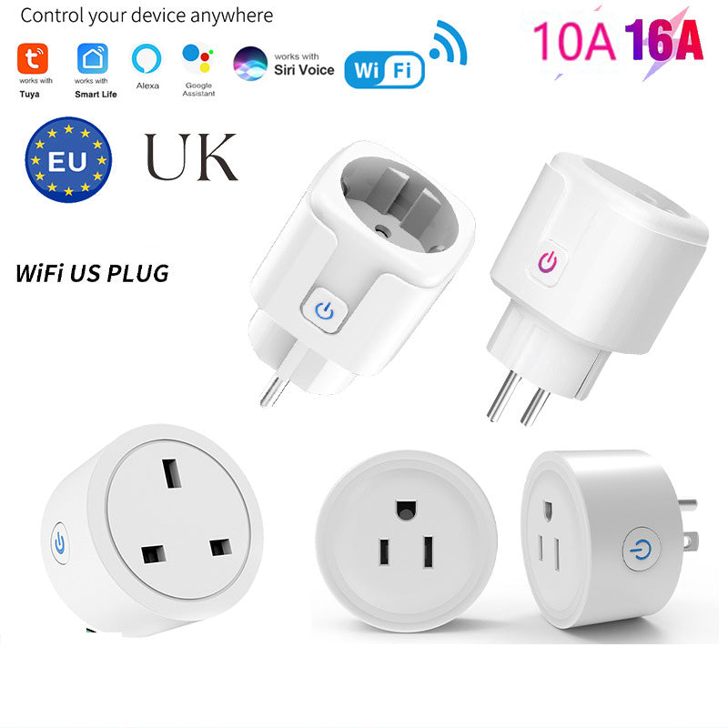 WIFI Smart Switch Socket Audio Control Smart Timing Socket Wireless Outlet US Plug 10A/EU UK Plug 16A