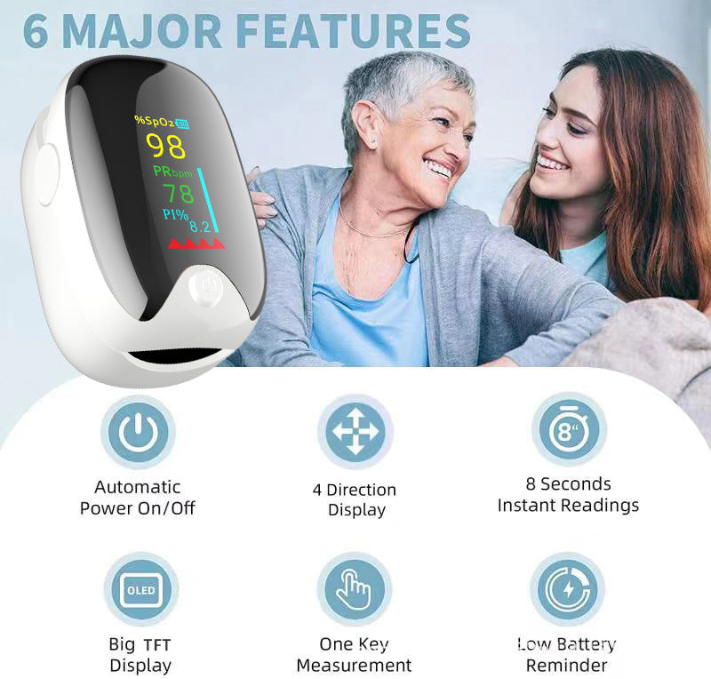 Fingertip Medical Oximeter Rechargeable Fingertip Pulse Oximeter Diagnostic-tool Digital SpO2 PR PI Heart Rate Monitor