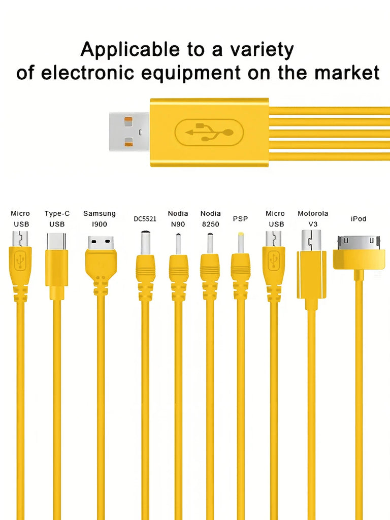 10 in 1 Universal USB Cable Multi Charging Cable Compatible With SP/3DS/NDSL/WiiU/PSP/MP3/Earphone Speaker & More