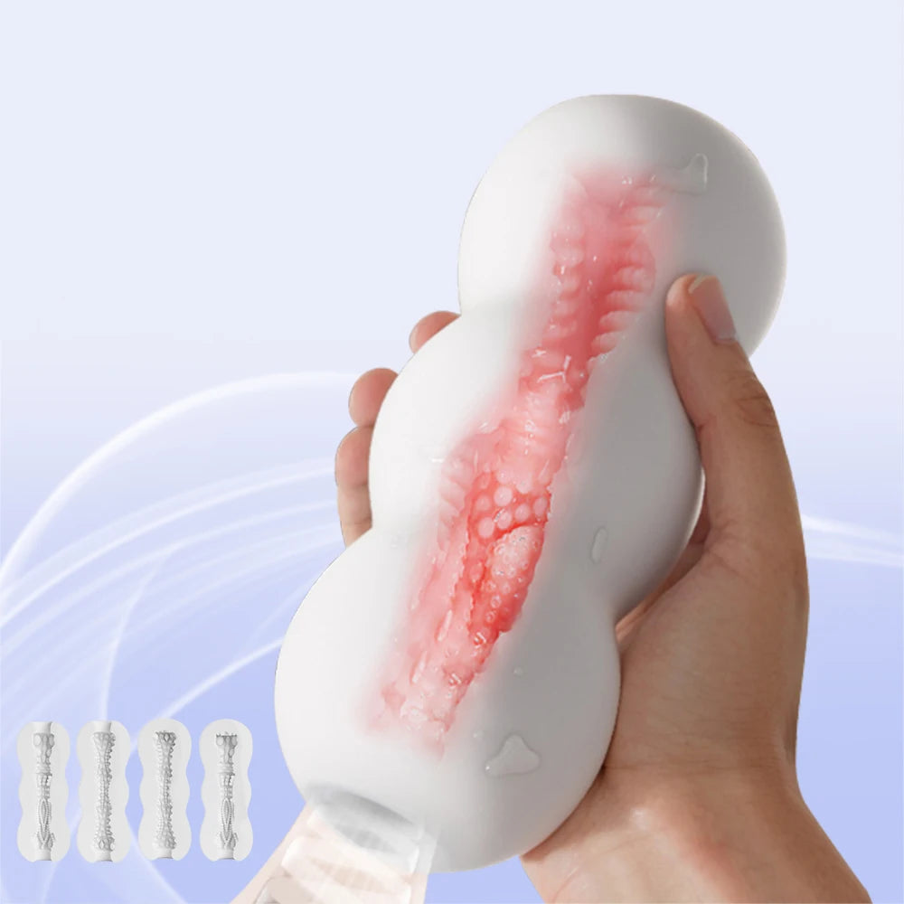 Male Masturbator Cup Soft Pussy Cup 3D Realistic Vagina Adult Endurance Exercise Vacuum Pocket Cup