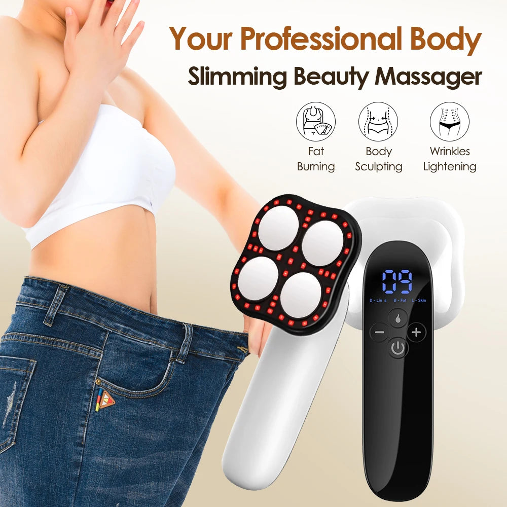 Slimming Massager 3 Modes 10 Gears Electric Fat Remover Body Massager for Belly Waist Arm Leg Butt Cordless Body Sculpting Machine Rechargeable