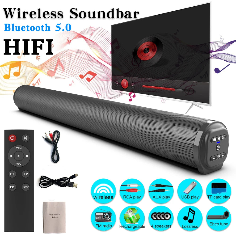 Soundbar Blaster Bluetooth Speaker Desktop Home TV Outdoor Super Power Sound TV Projector Subwoofer Portable Sound bar BS-10