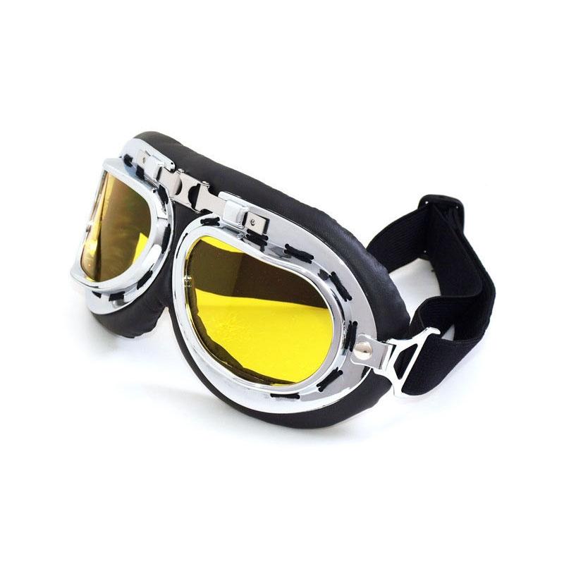 Windproof Anti-UV Motorcycle Biker Flying Goggles Helmet Glasses Protector Yellow