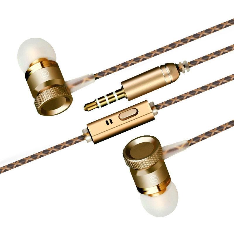 Inpher-X6 Original Stereo 3.5mm Metal Headset In Ear Earphone Sport Running Headphone Golden