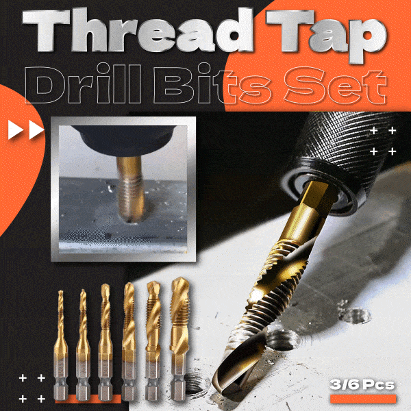 6PCS Titanium Thread Metric Tap Long Drill Bits M3 M4 M5 M6 M8 M10 Tap Drill Hex Shank HSS Screw Hand Titanium Coated Drill Bit