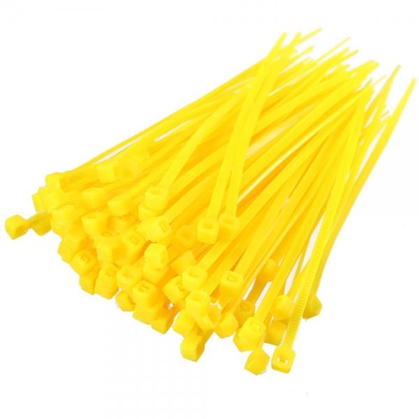 100pcs 2.5 x 100mm Nylon Plastic Cable Self-Locking Cable Ties - Yellow