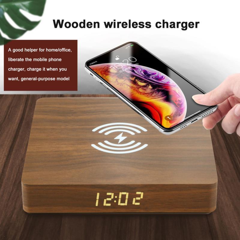 10W Qi Wireless Charger Wood Charging Pad Universal Wireless Mobile Phone Charger For IPhone  Samsung
