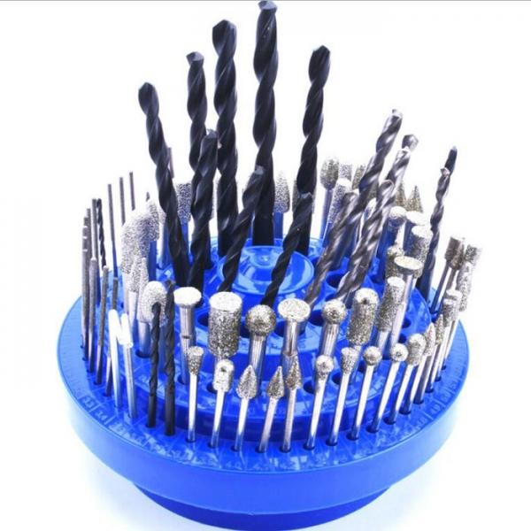 1-13mm 100 Bits Drill Bit Circle Stand Holder Electric Drill Tool Blue