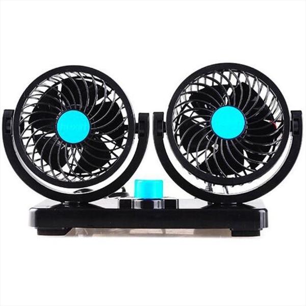 12V Mini Electric Car Fan Low Noise Summer Air Conditioner - Blue