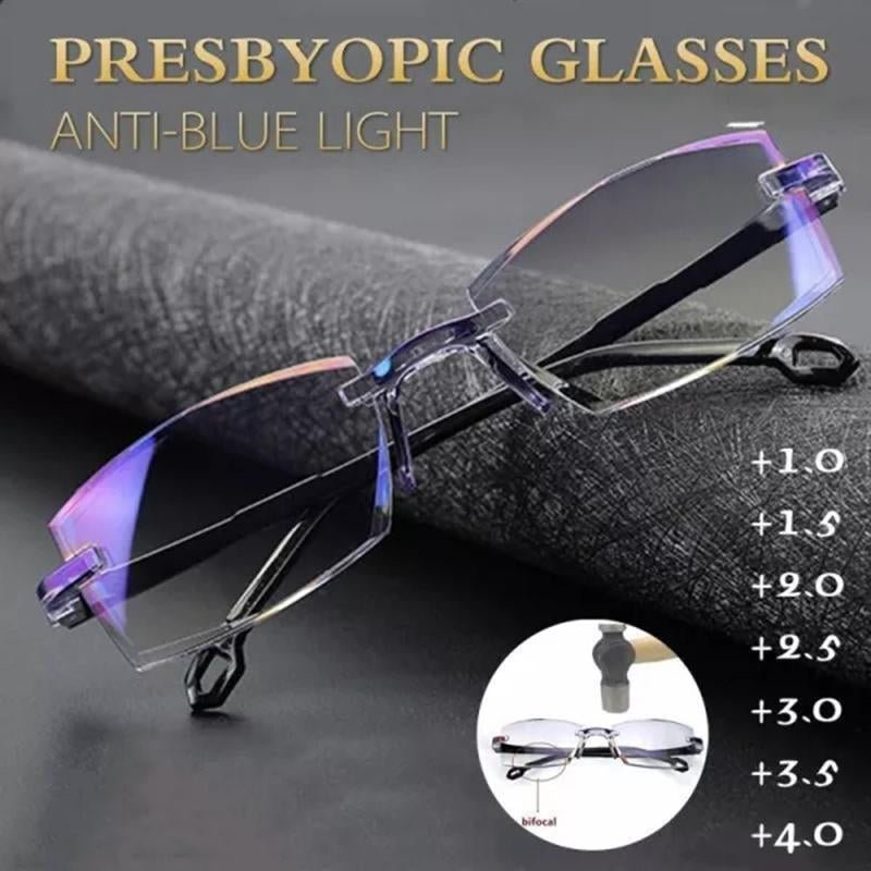 Anti-Blue Ray Progressive Far And Near Dual-Use Reading Glasses Frameless Ultra Light