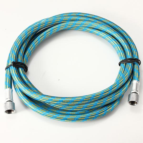 1.8M Nylon Braided Airbrush Air Hose Woven Pipe Adapter for Spray Pen Blue & Yellow