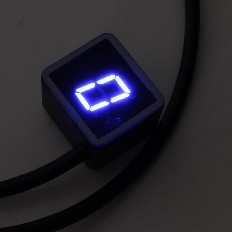 Motorcycle LED Display Digital Gear Indicator Shift Level Sensor Blue