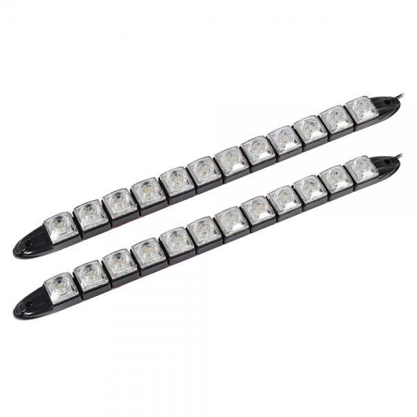 1pc Universal Car 12 LED DC 12V DRL Daytime Running Light Driving Daylight Fog Light - Blue Light