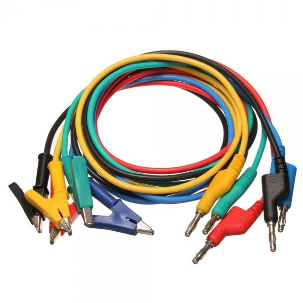 1m 4mm Silicone Banana Plug to Alligator Clip Test Probe Lead Wire Cable Random Delivery