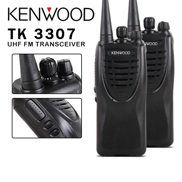 2pcs Kenwood TK-3307 16CH UHF 2 Way Radio Walkie Talkie Transceiver Rechargeable