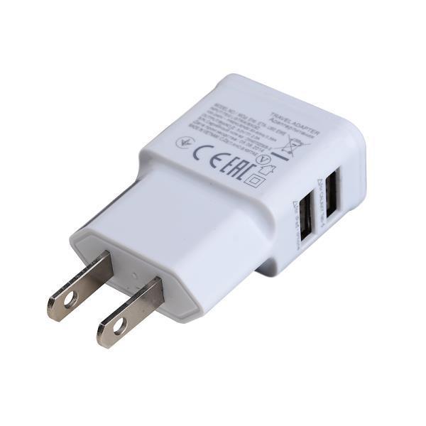 2A Dual USB Interfaces Charger Adapter for iPhone/iPad/iPod White (US Plug) - stringsmall