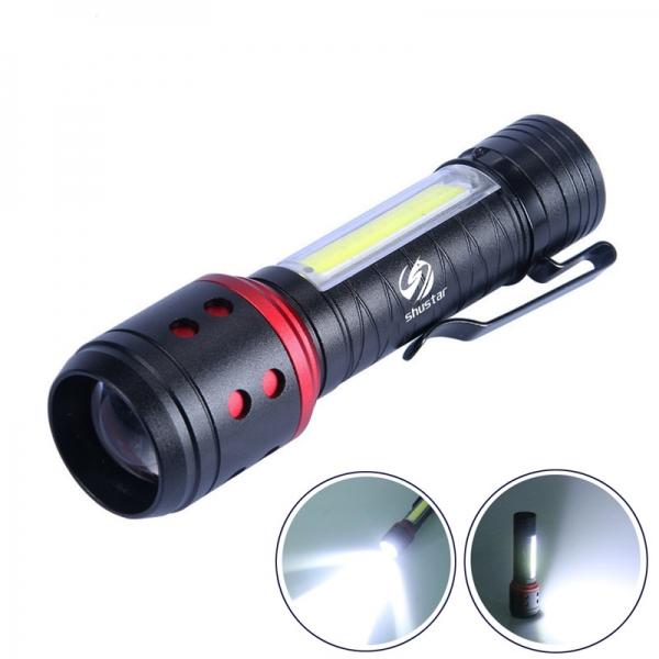 300 LM Retractable Mini COB Side Light Super Brightness Portable LED Flashlight