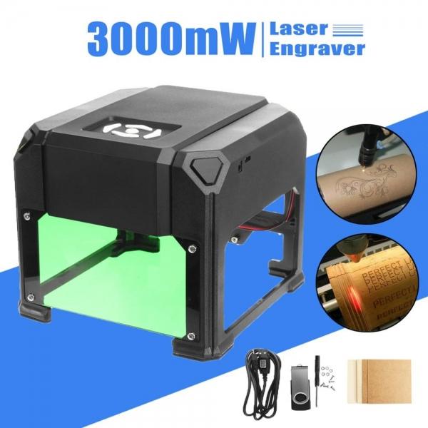 3000mW USB Desktop Laser Engraving Machine DIY Logo Mark Printer Cutter CNC Laser Carving Machine FOR WIN/Mac OS System