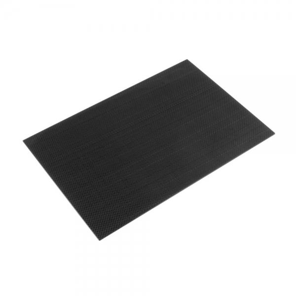 300x200x1mm 3K Plain Weave Carbon Fiber Plate Panel Sheet - Black