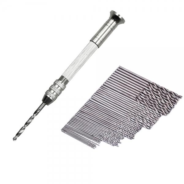 50pcs White Diamond Twist Drill + Mnual Hand Drill Set