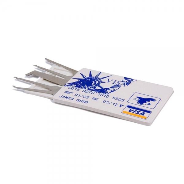 5pcs/set Lockpick Single Hook with VISA James Bond Credit Card