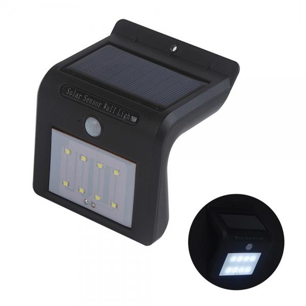 8 Lights Solar Energy Light Sense Control Human Infrared Sense Light Waterproof Outdoor Courtyard Wall Light Black