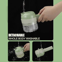 New 4 In 1 Handheld Electric Vegetable Cutter Wireless Chop Garlic Mash Minced Slice Onion Cutting Multifunctional Cooking Gadget