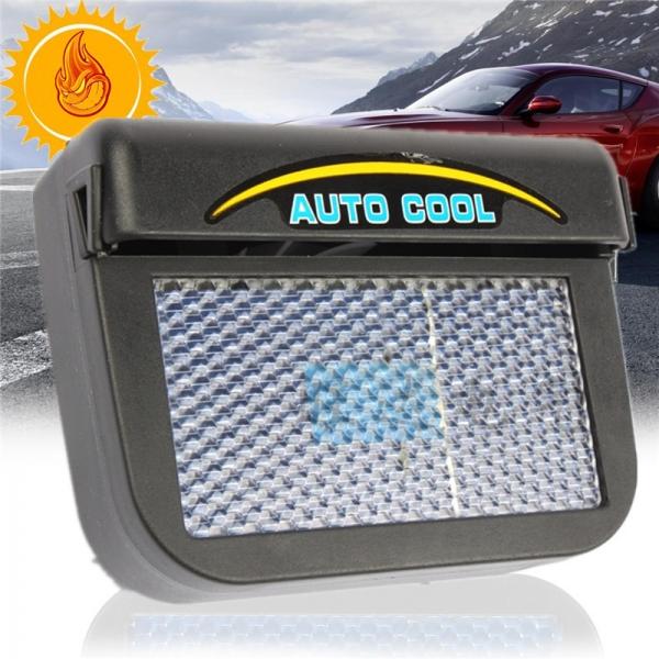 Auto Cool Solar Powered Car Air Vent with Rubber Stripping Car Ventilation Fan Black