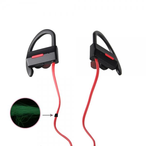 BH-4 New Music Smart Night Light Movement Bluetooth Headset Red & Black