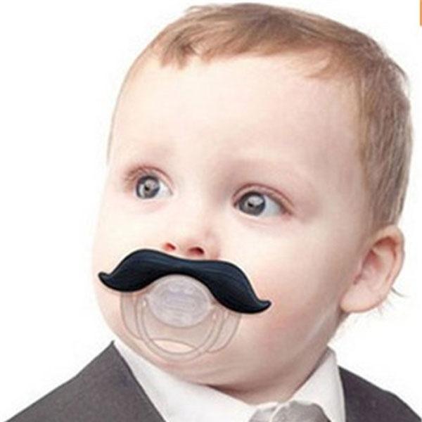 BPA Free Silicone Funny Nipple Dummy Baby Toddler Soother Joke Prank Orthodontic Pacifier Gentleman Mustache