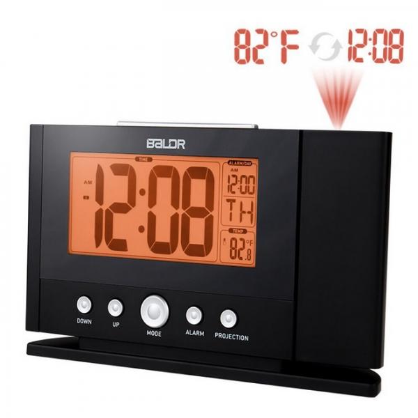 Baldr Backlight Snooze Projection Alarm Clock Thermometer - EU Plug