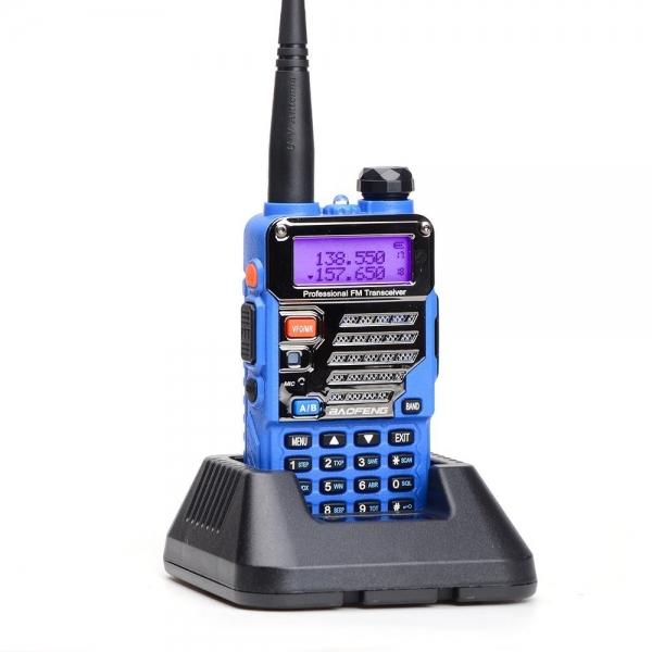 Baofeng UV-5RE Dual Band Two way Handheld Walkie Talkie - US Plug, Blue