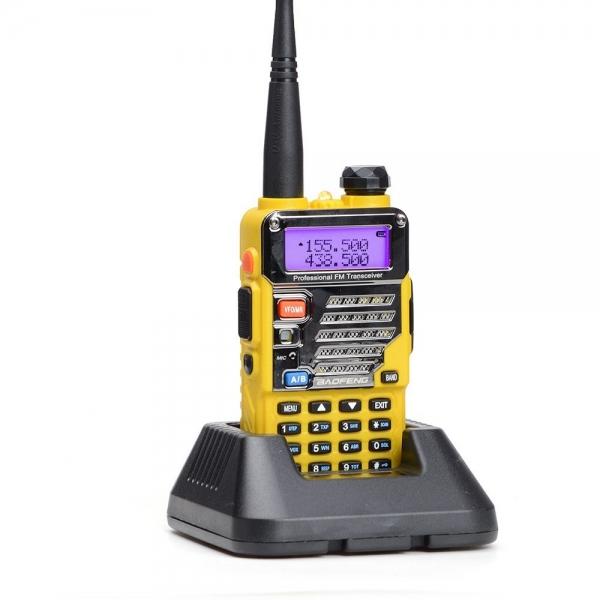 Baofeng UV-5RE Dual Band Two way Handheld Walkie Talkie - US Plug, Yellow