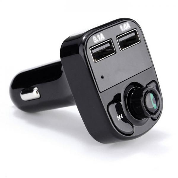 Bluetooth 4.0 Dual USB Ports Call Hands-free Music Playing Car Charger MP3 Player Black