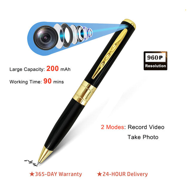 Mini Camera Full HD Portable Pen Camera with 5pcs Ballpoint Pen Refills