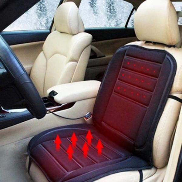 Car Heated Seat Cushion Warmer Cover Winter Car Electric Heating Pad 12V DC & Black