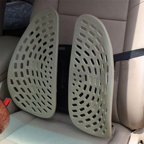 Car Seat Chair Massage Back Lumbar Support Mesh Ventilate Cushion Pad Beige